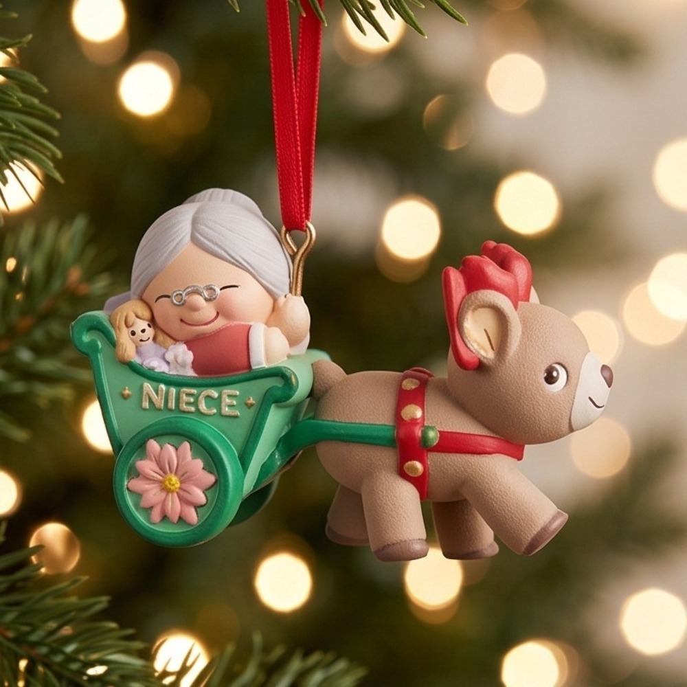 Hallmark‎ Keepsake Ornament Niece 1994 Reindeer Sleigh Grandma QX554-3 Vintage